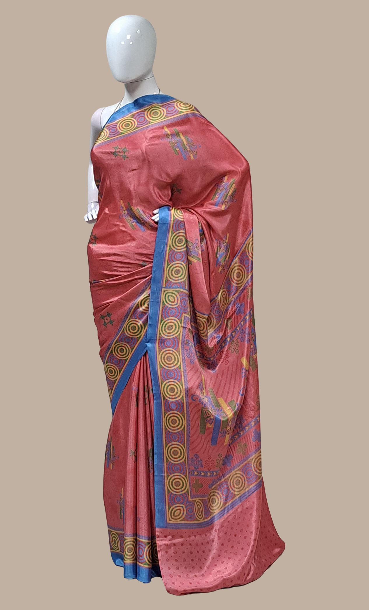 Dark Mink Printed Sari