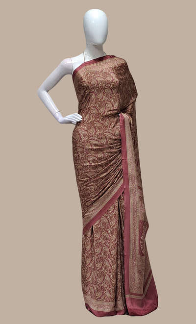 Deep Mink Printed Sari