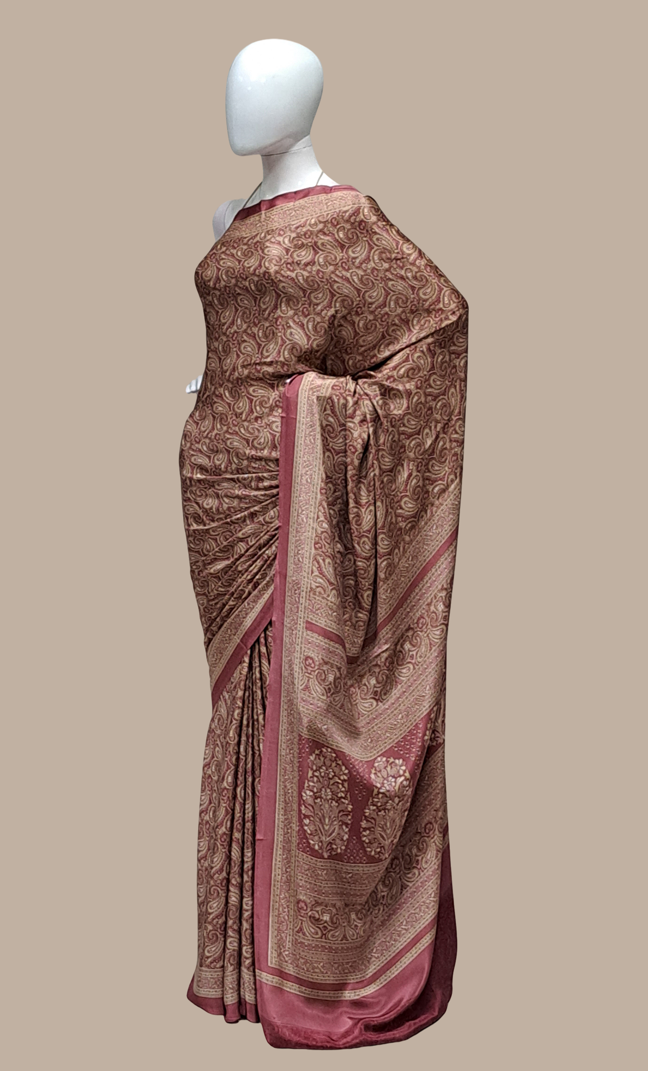 Deep Mink Printed Sari