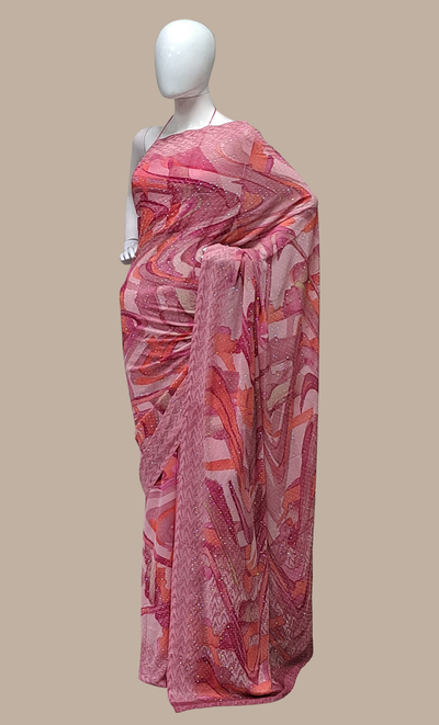 Deep Mink Printed Sari