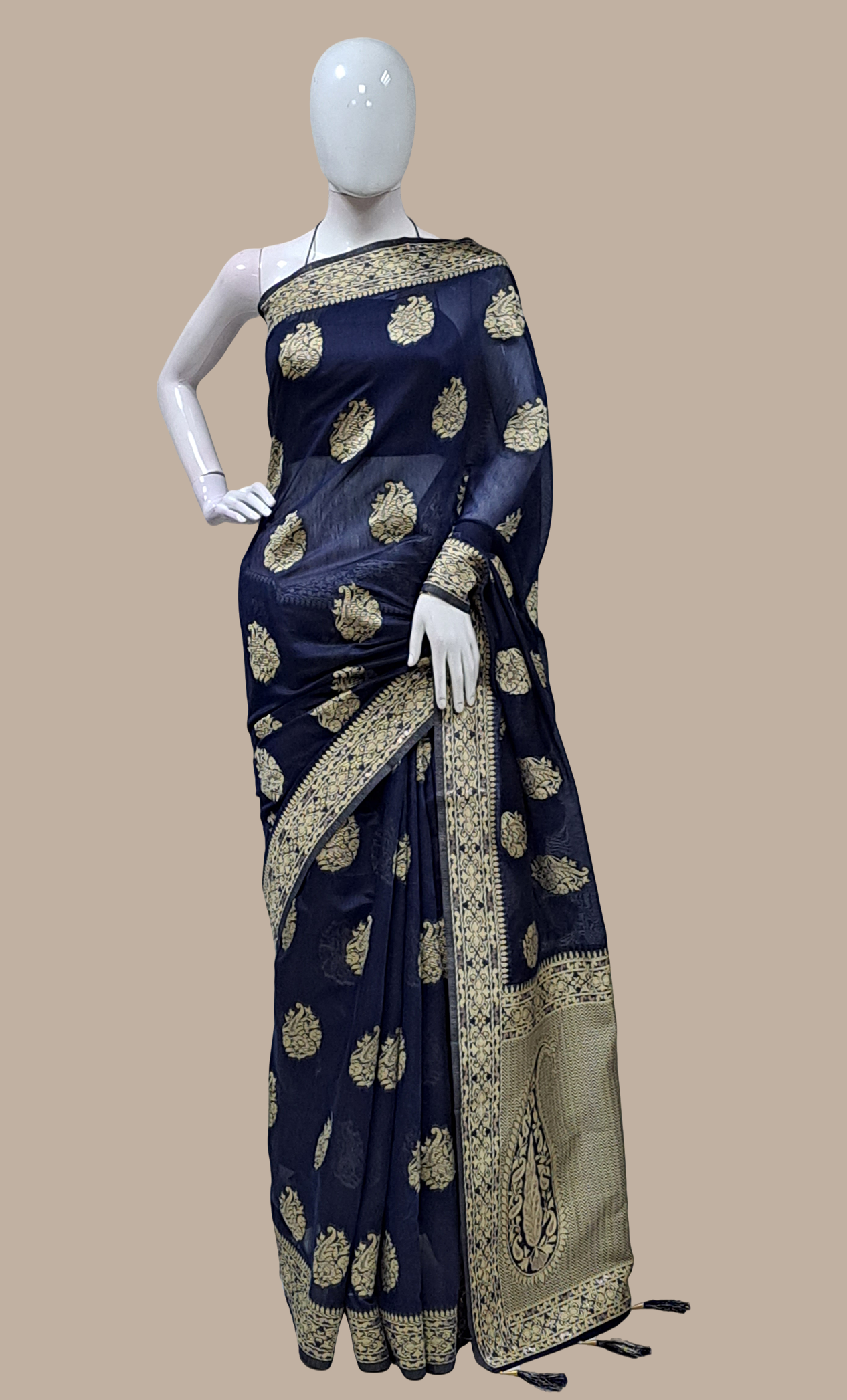 Navy Woven Sari