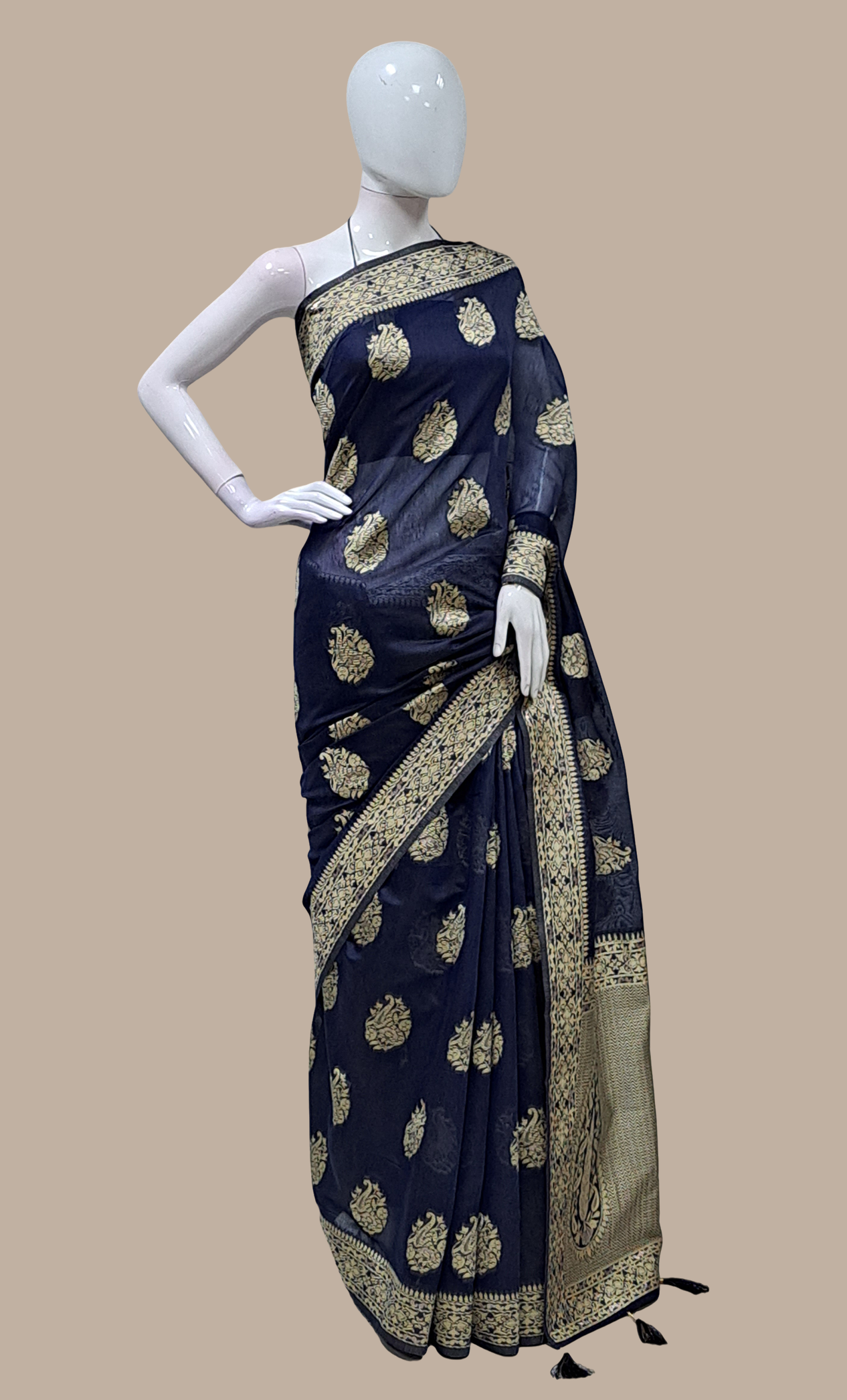 Navy Woven Sari