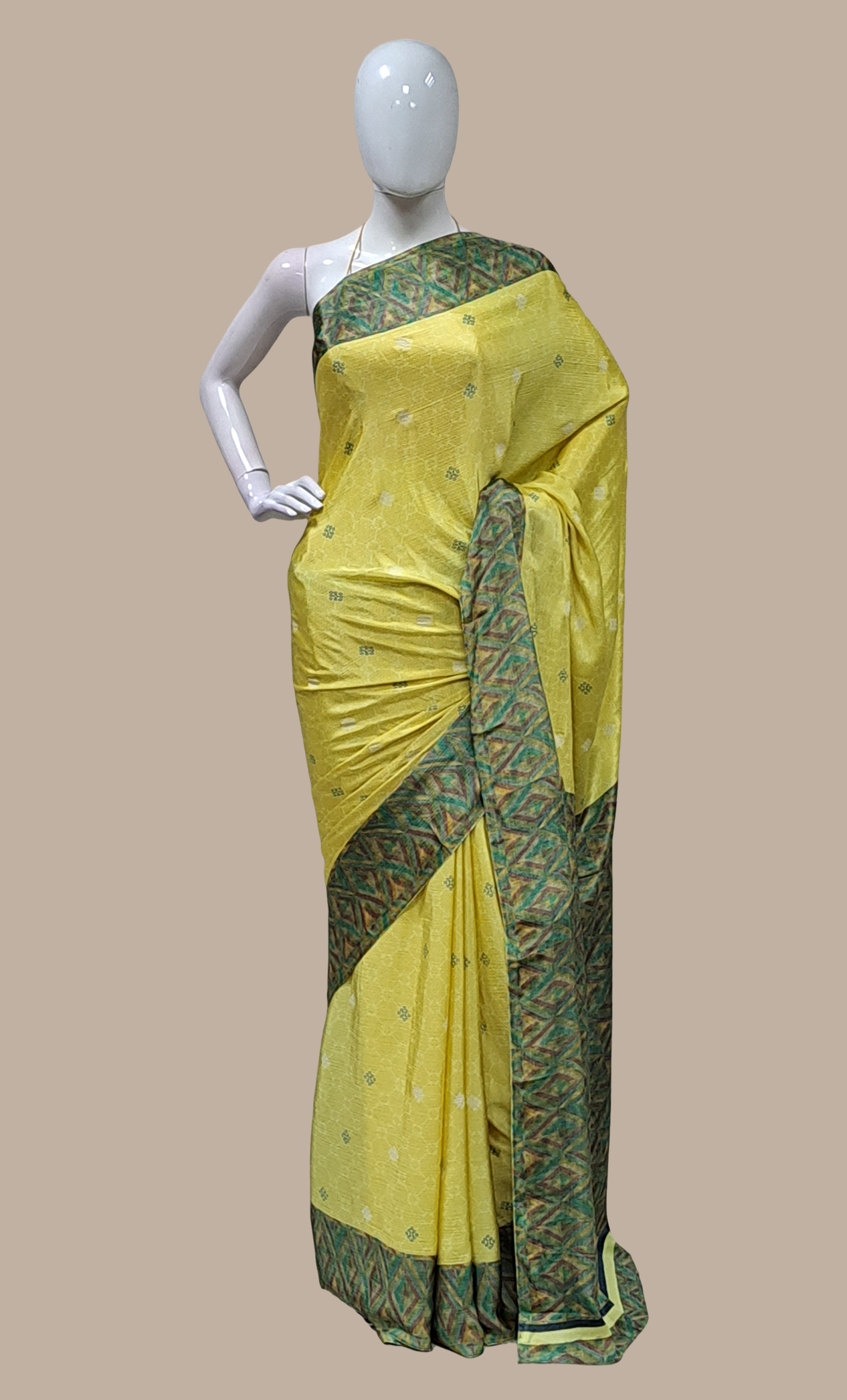 Lemon Printed Sari