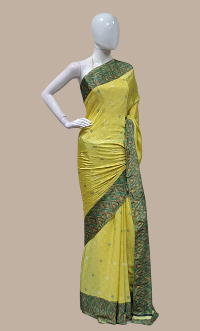 Lemon Printed Sari