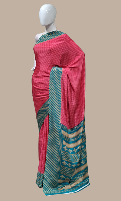 Deep Pink Printed Sari