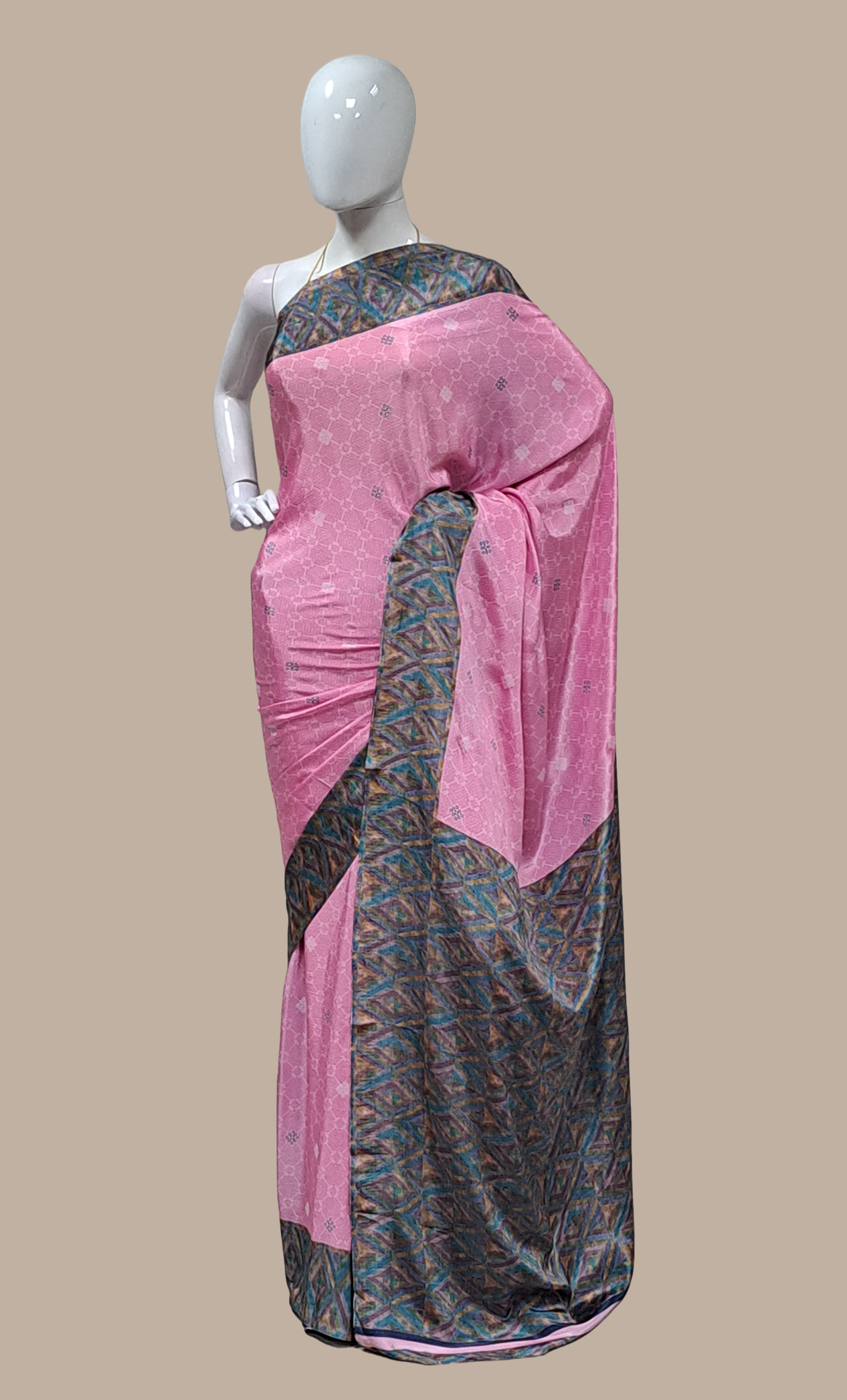 Candy Pink Printed Sari