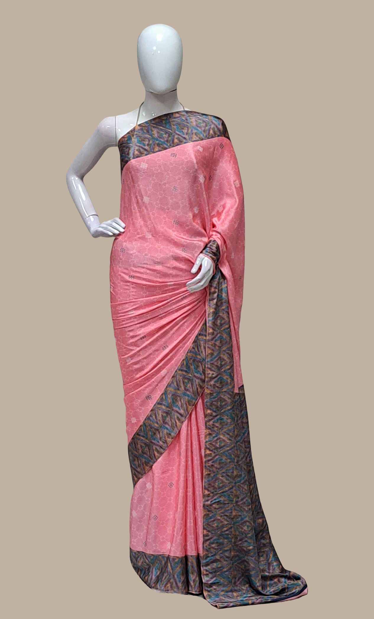 Spicy Pink Printed Sari