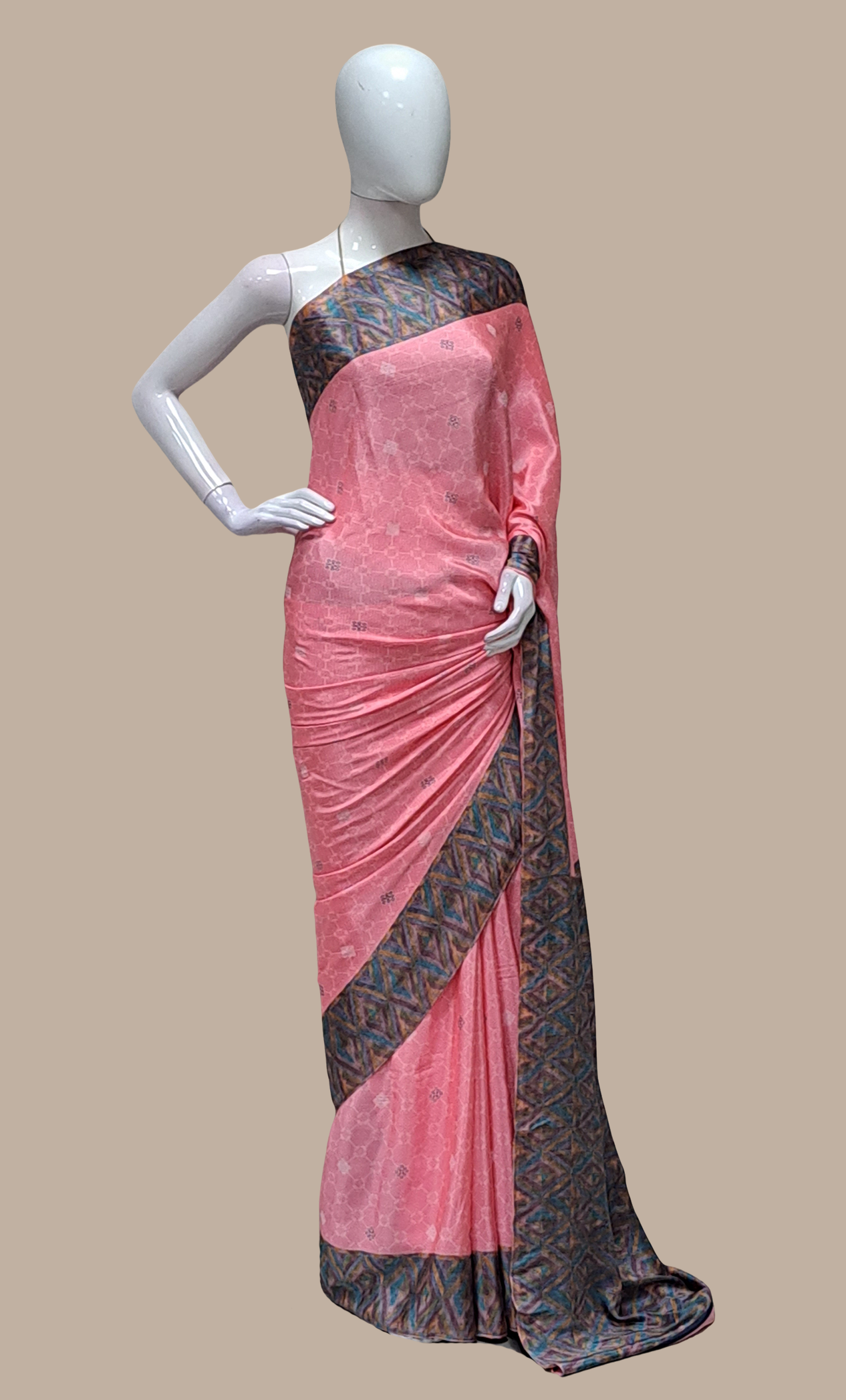 Spicy Pink Printed Sari