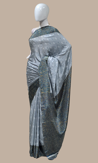 Grey Printed Sari