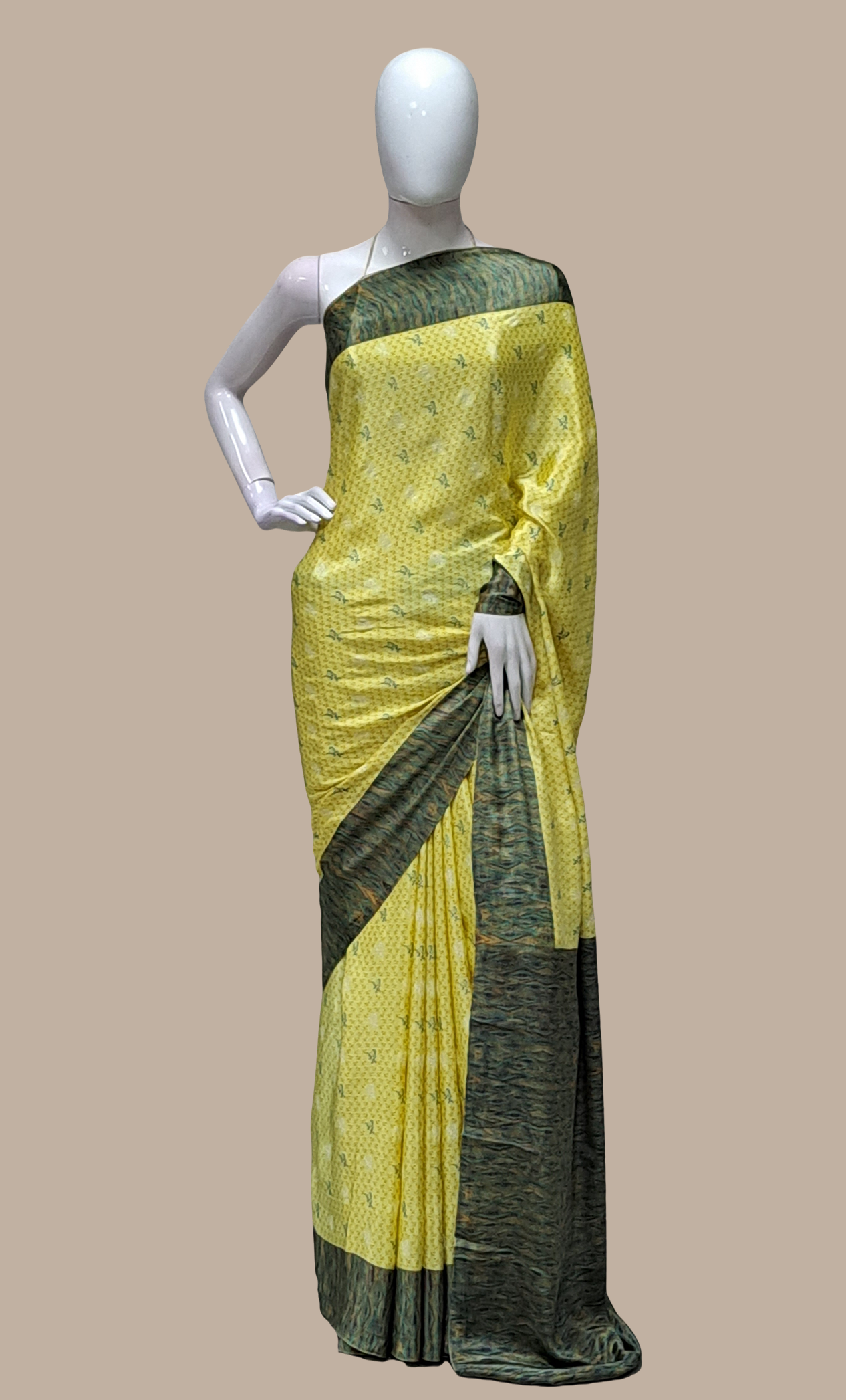 Light Lemon Printed Sari