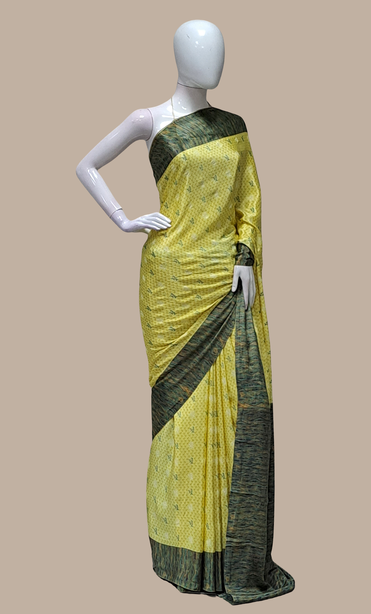 Light Lemon Printed Sari