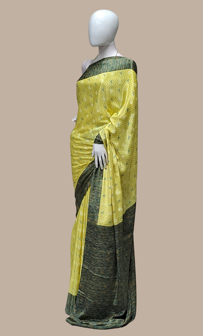 Light Lemon Printed Sari