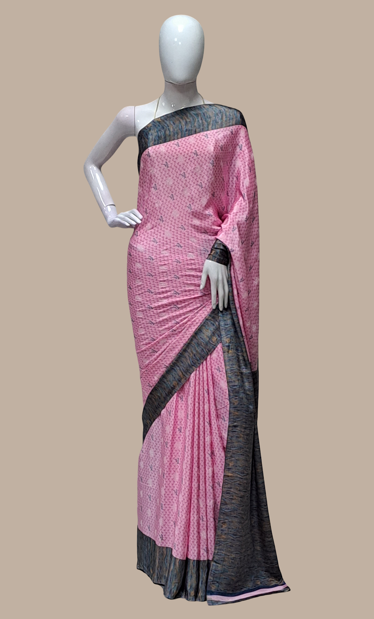 Pink Printed Sari