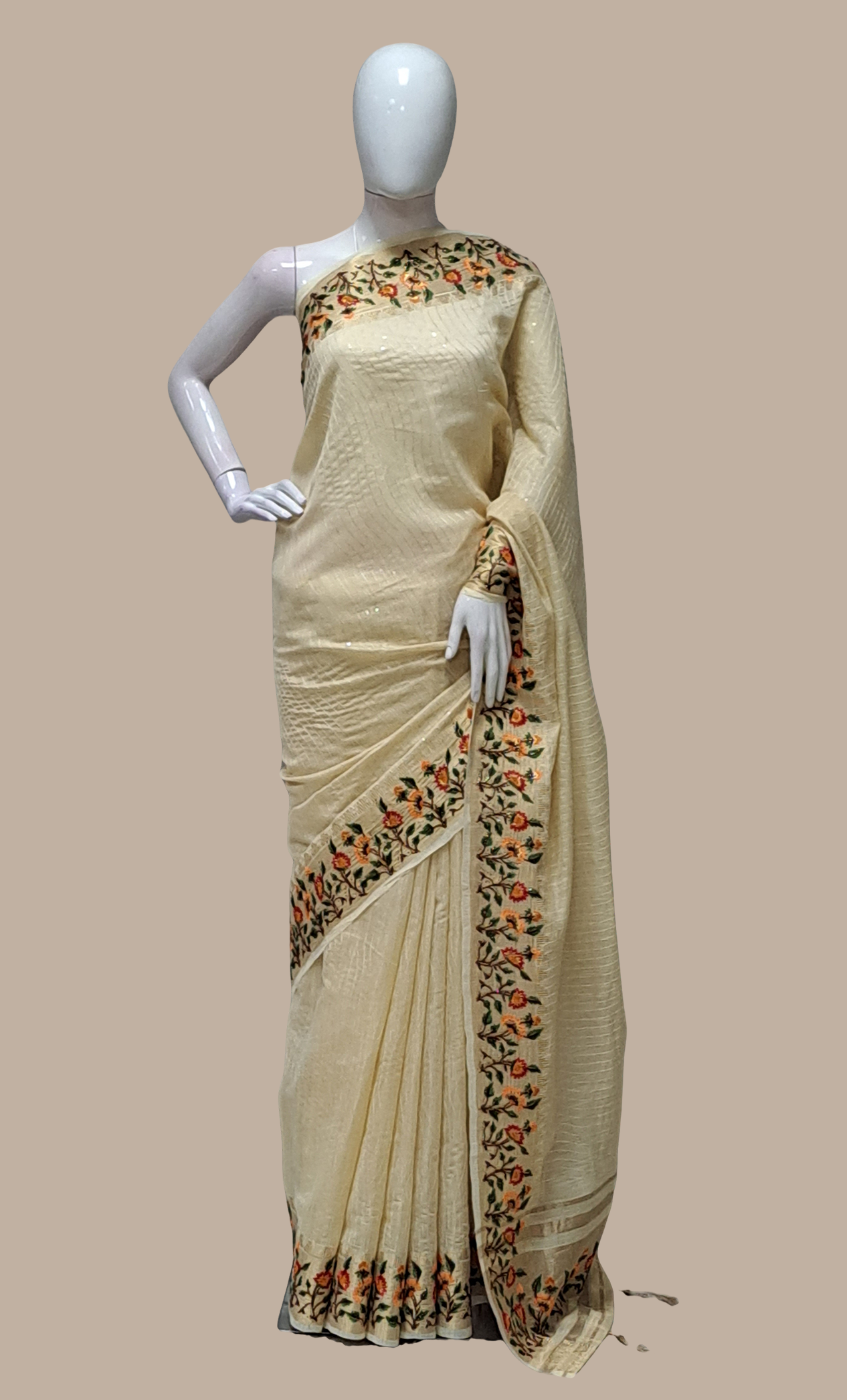 Gold Embroidered Sari