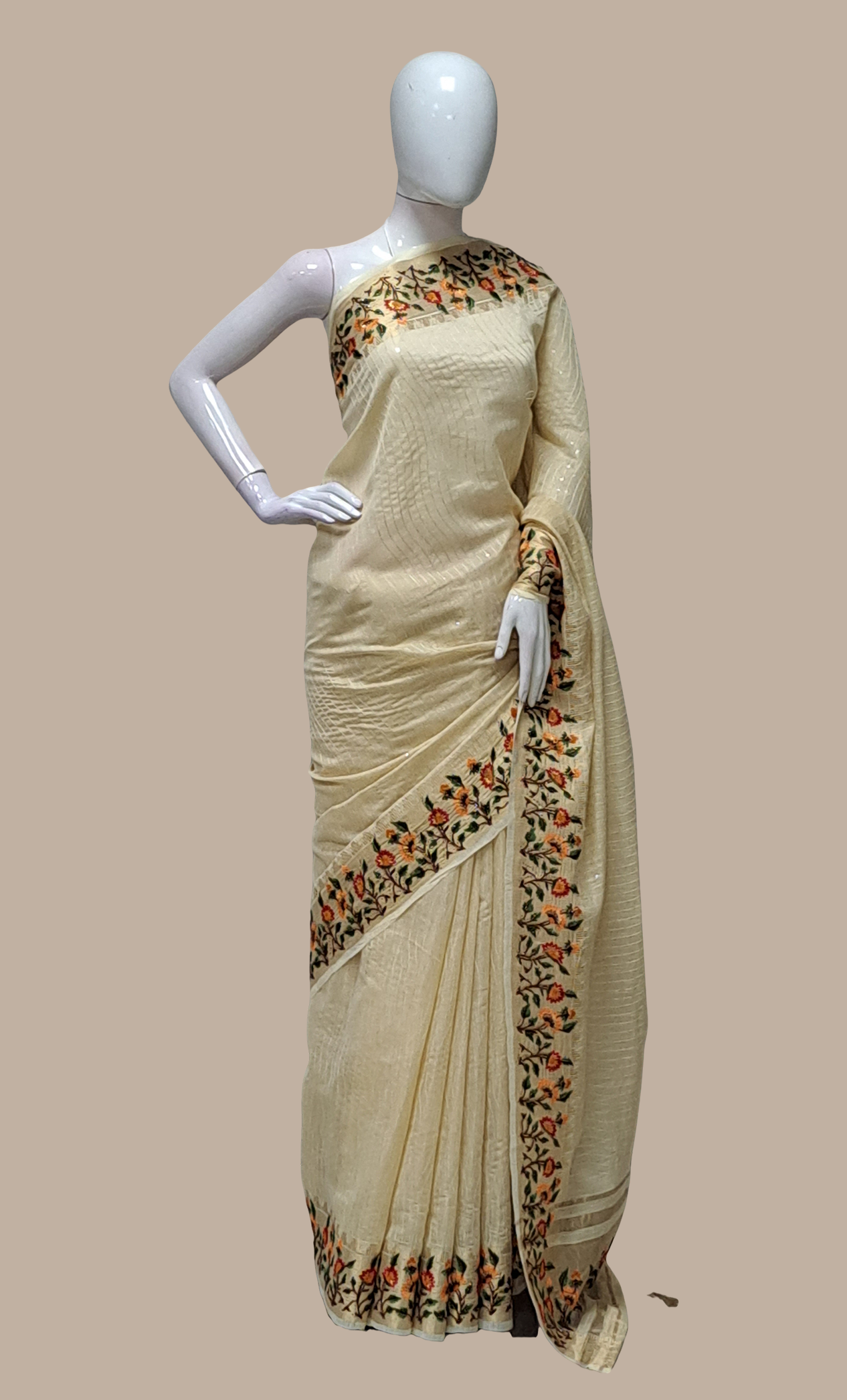 Gold Embroidered Sari