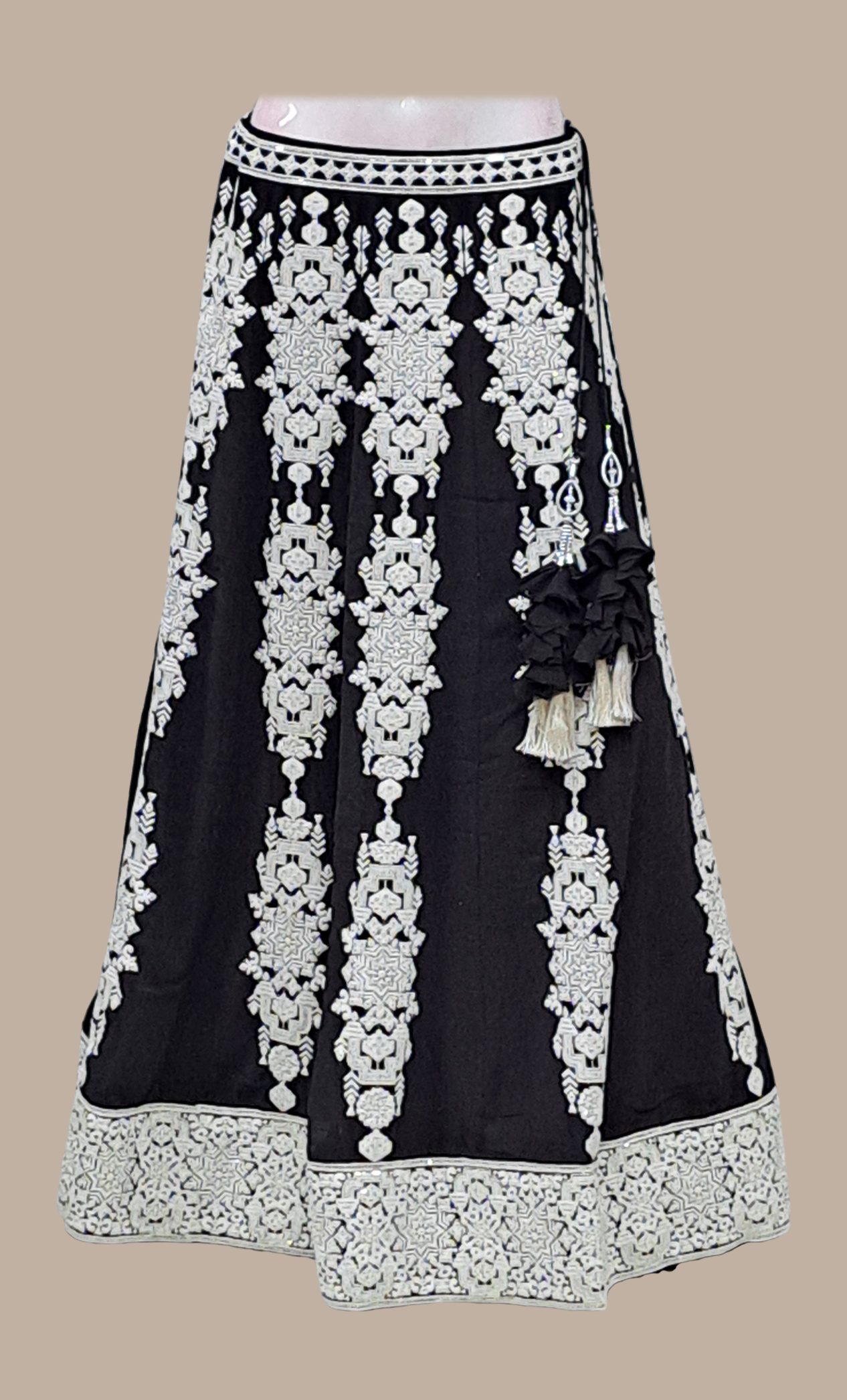 Black Embroidered Chania Choli Set