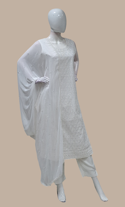 White Embroidered Punjabi