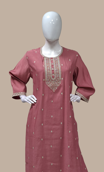 Dark Mink Embroidered Punjabi