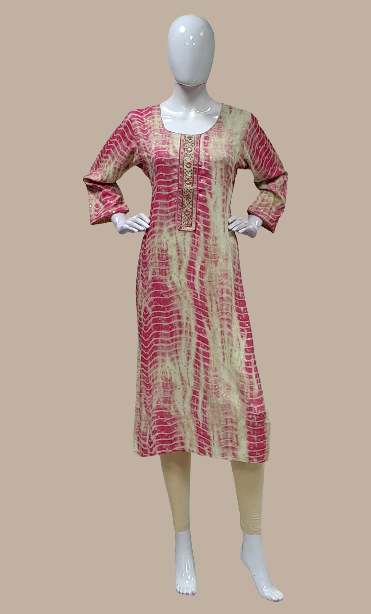 Deep Pink Printed Kurti Top