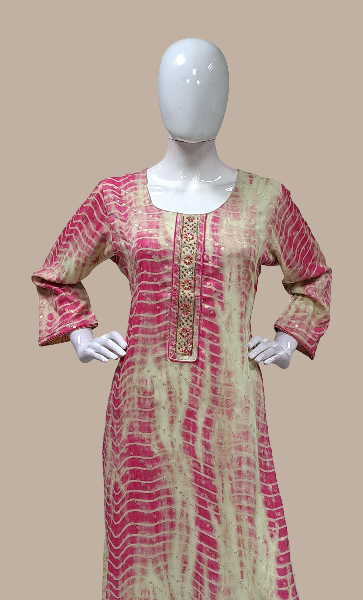 Deep Pink Printed Kurti Top