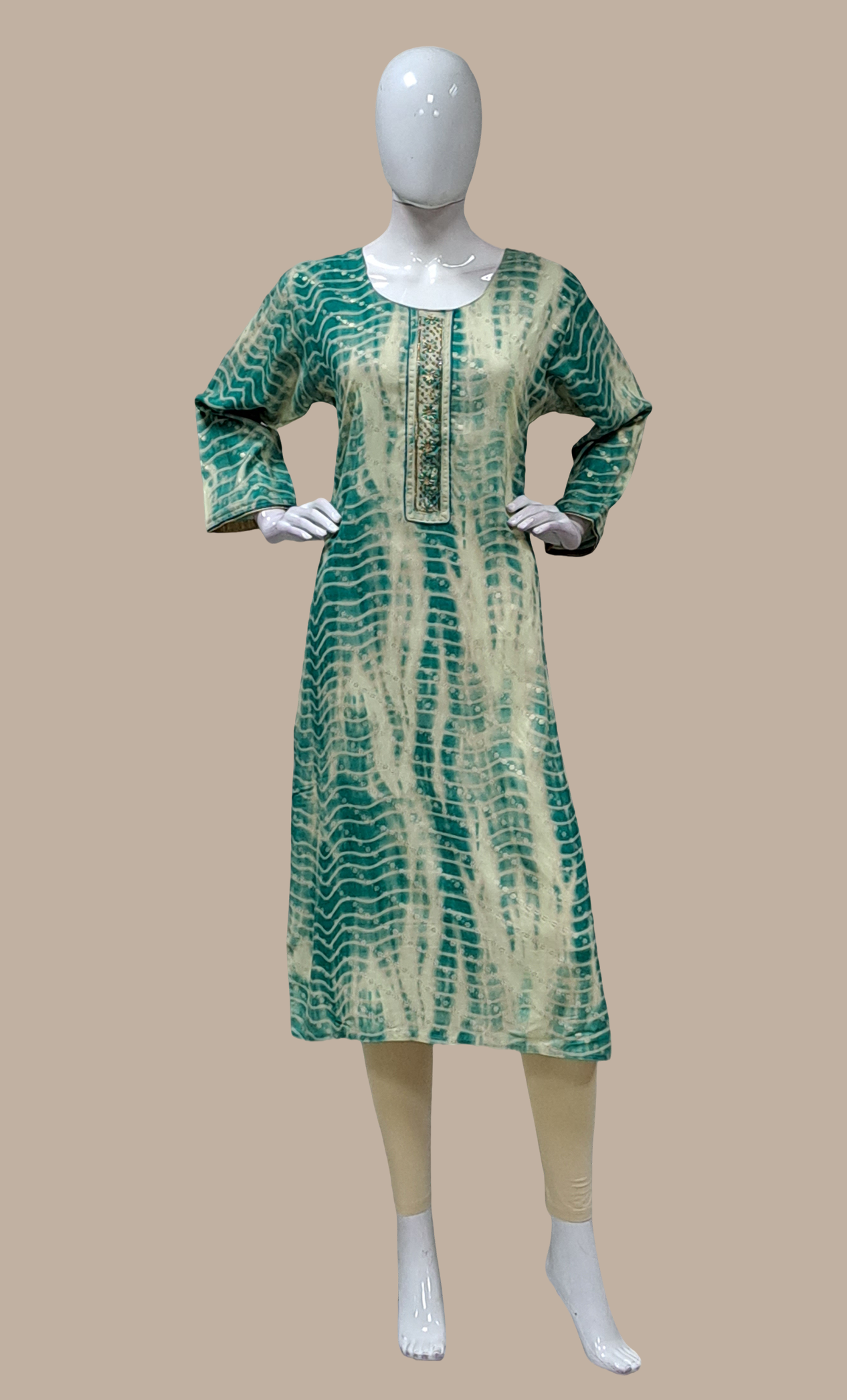 Deep Aqua Printed Kurti Top