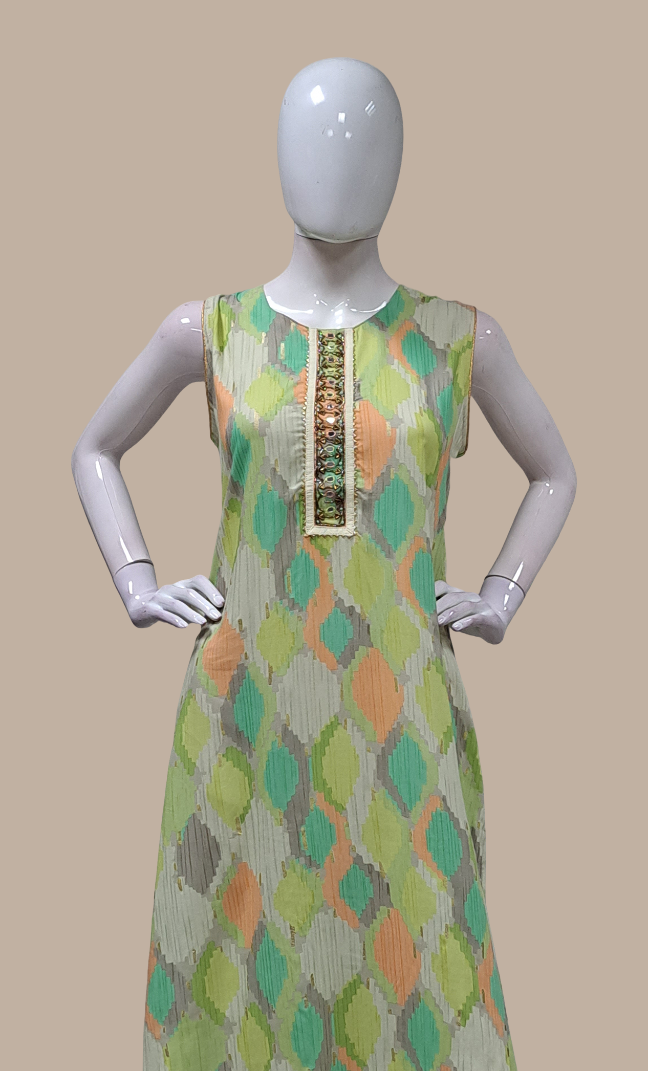 Olive Printed Kurti Top