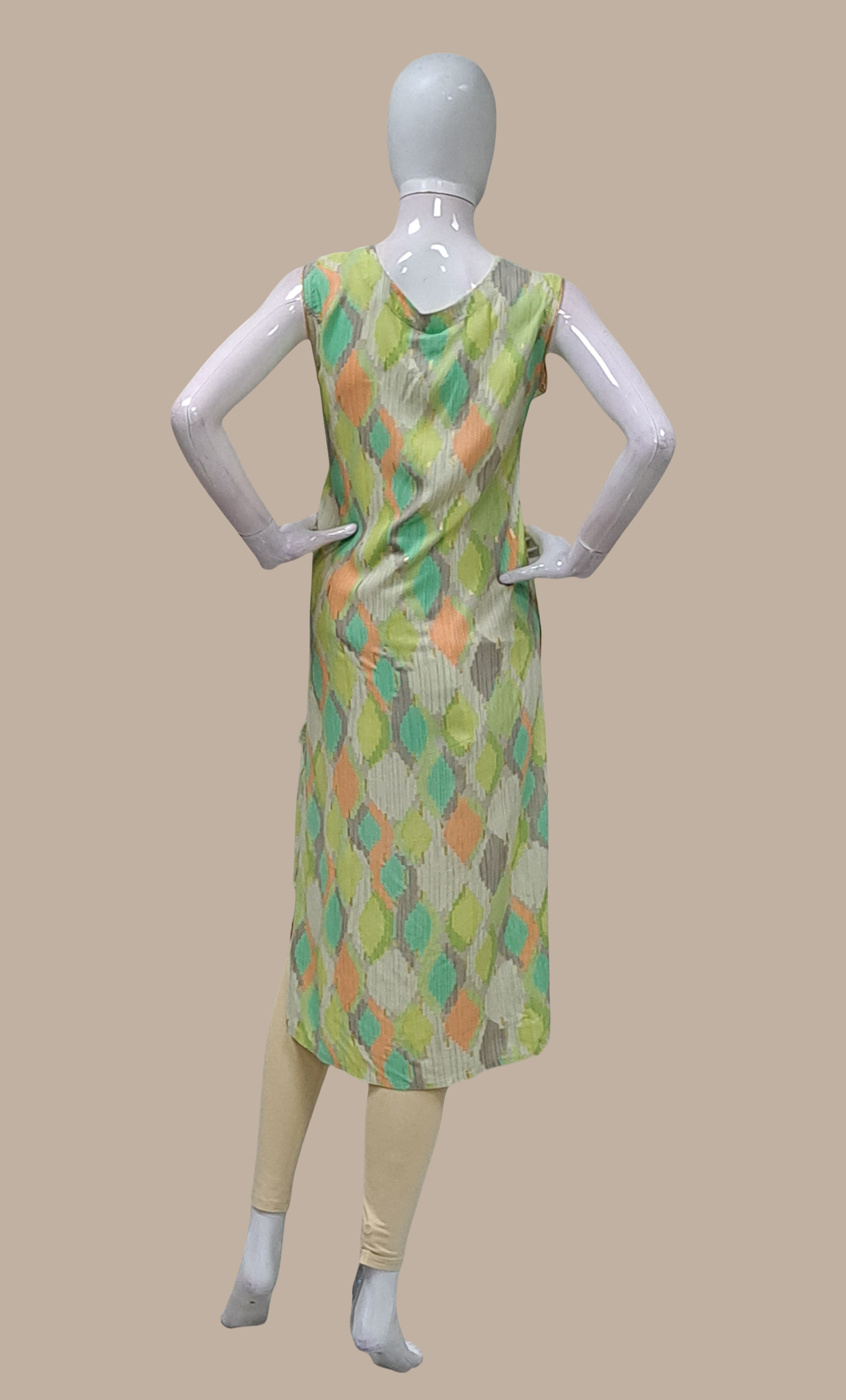 Olive Printed Kurti Top