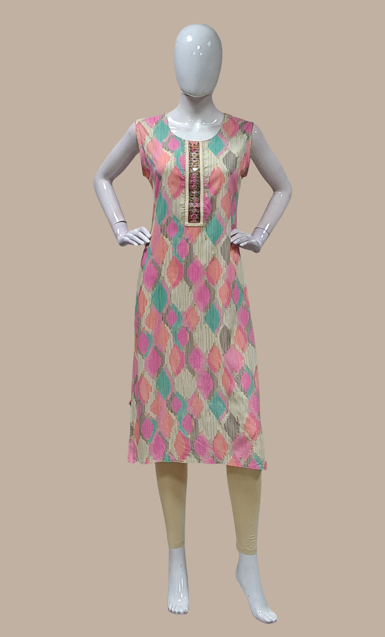 Candy Pink Printed Kurti Top