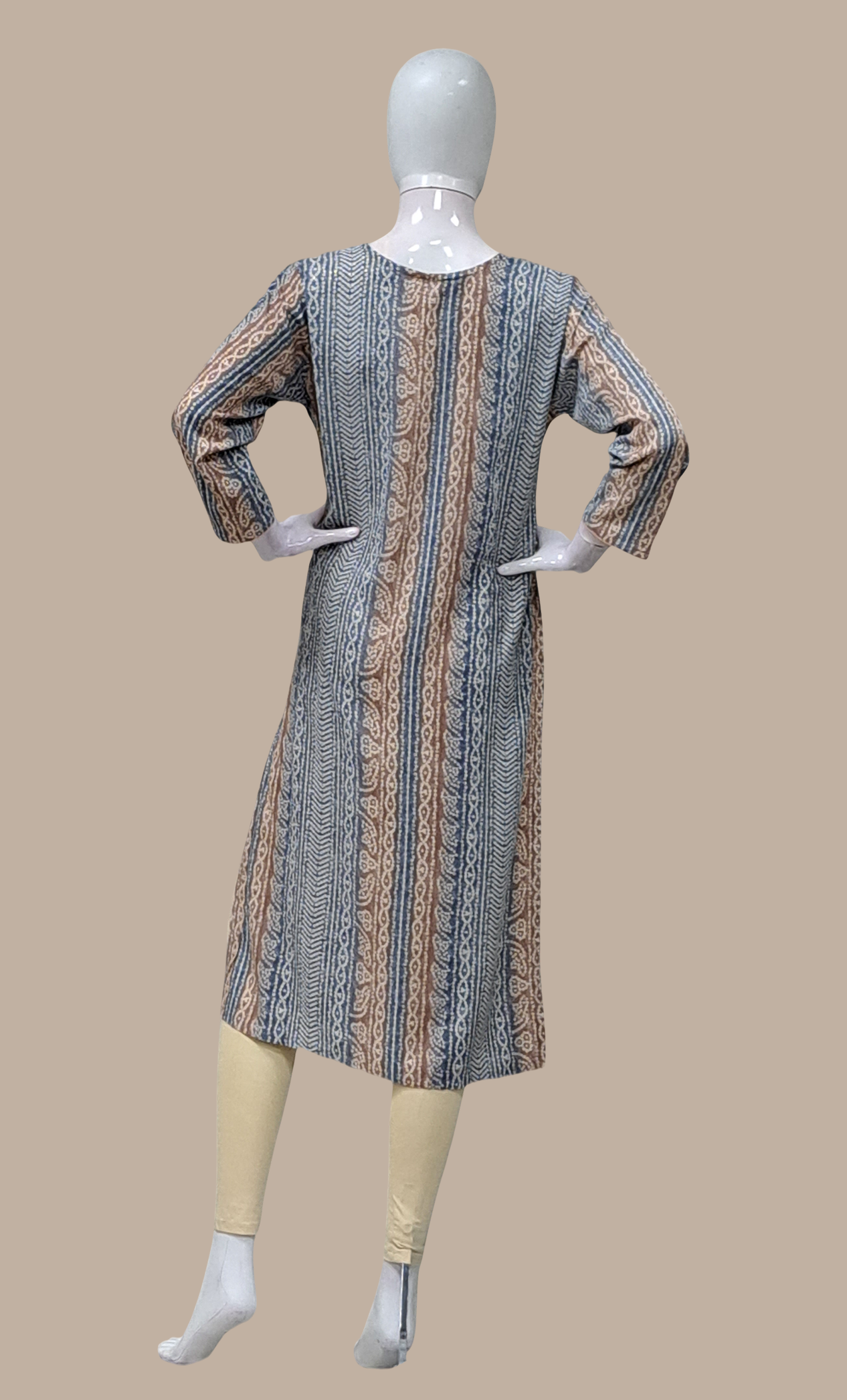 Grey Bandhani Printed Kurti Top