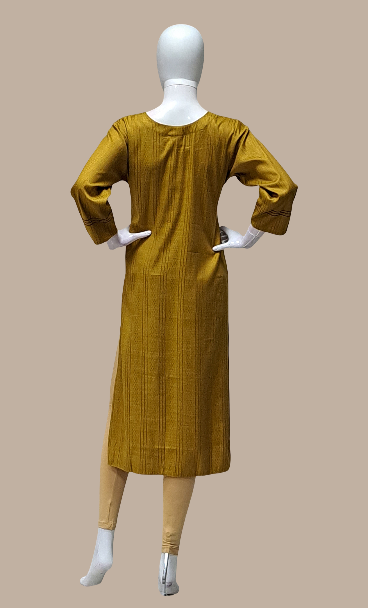 Dark Mustard Embroidered Kurti Top