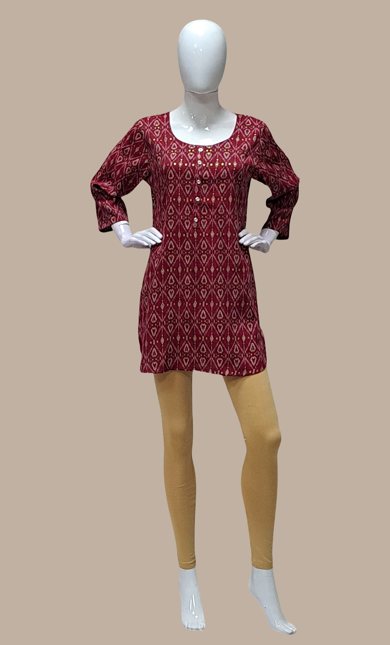 Deep Magenta Printed Kurti Top