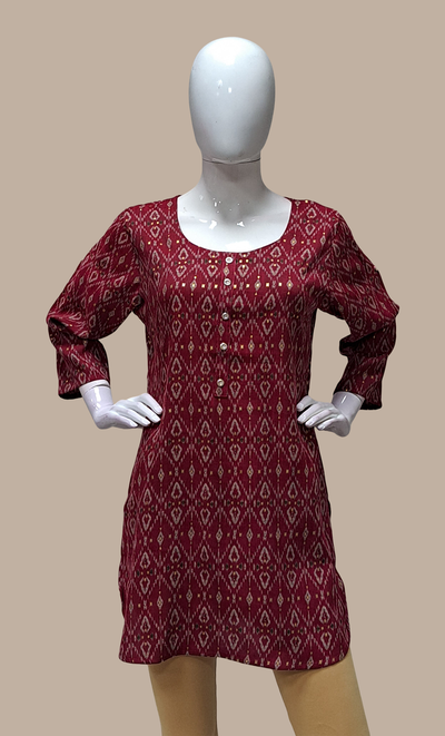 Deep Magenta Printed Kurti Top