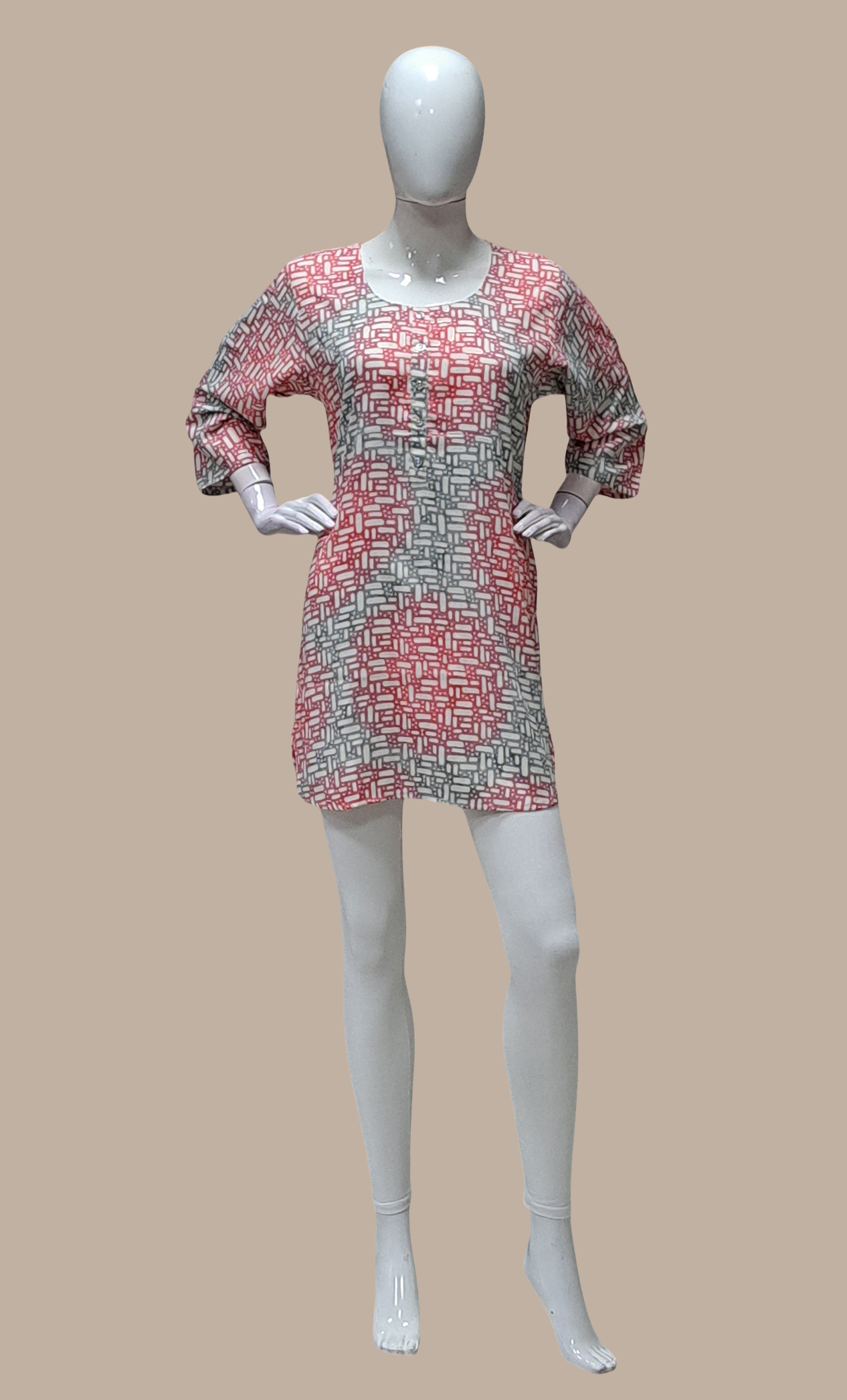 Coral Printed Kurti Top