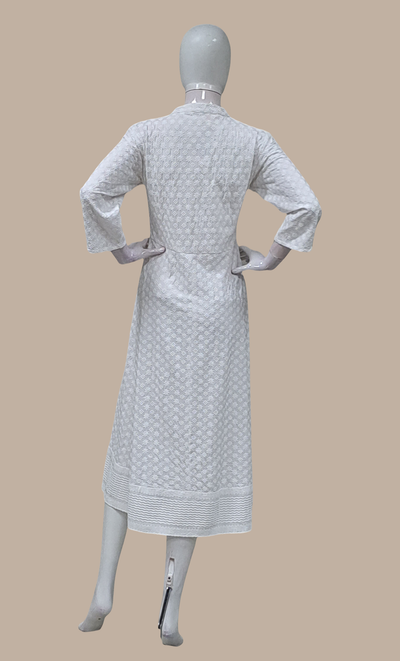 White Embroidered Kurti Dress