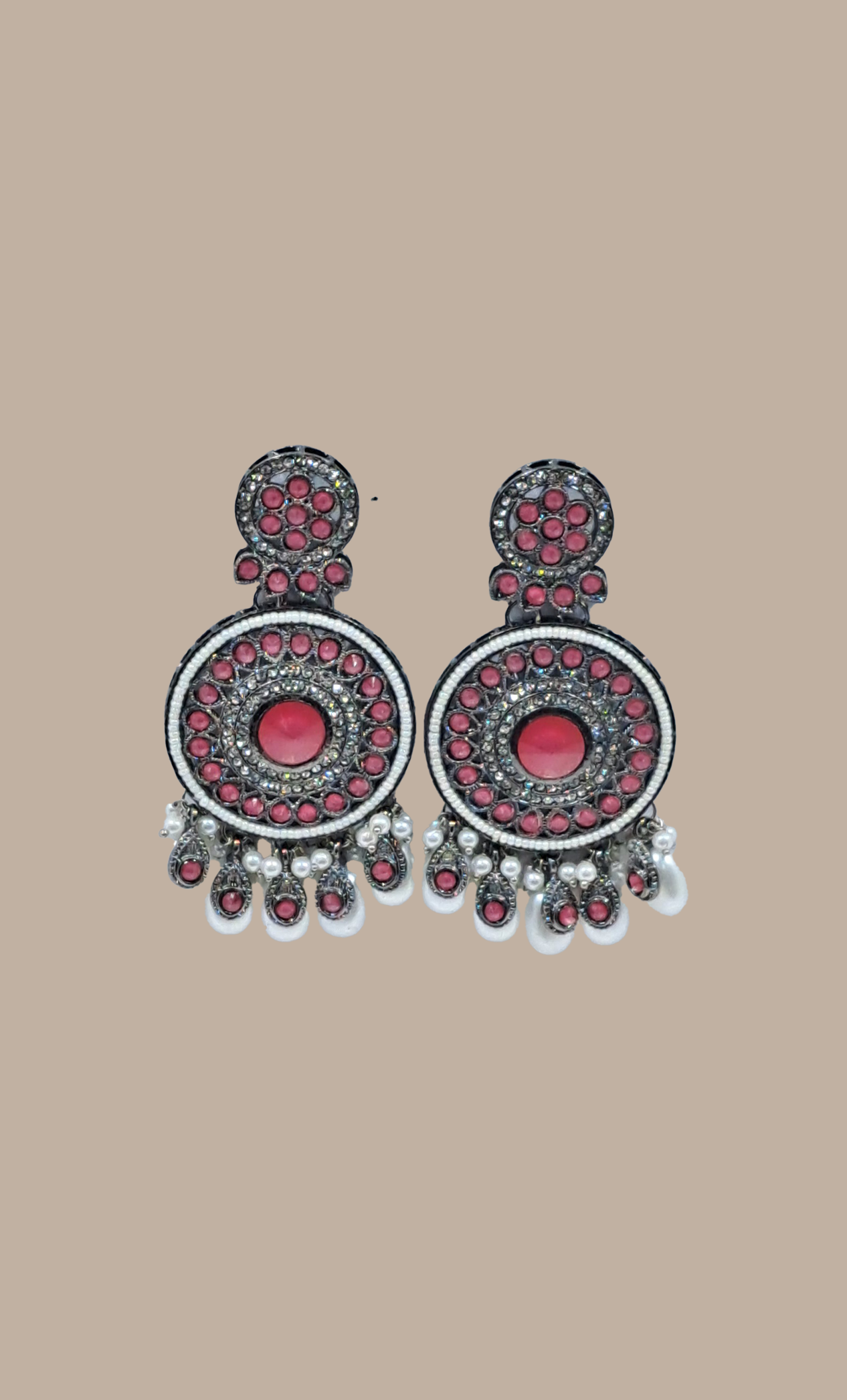 Deep Pink Drop Earrings