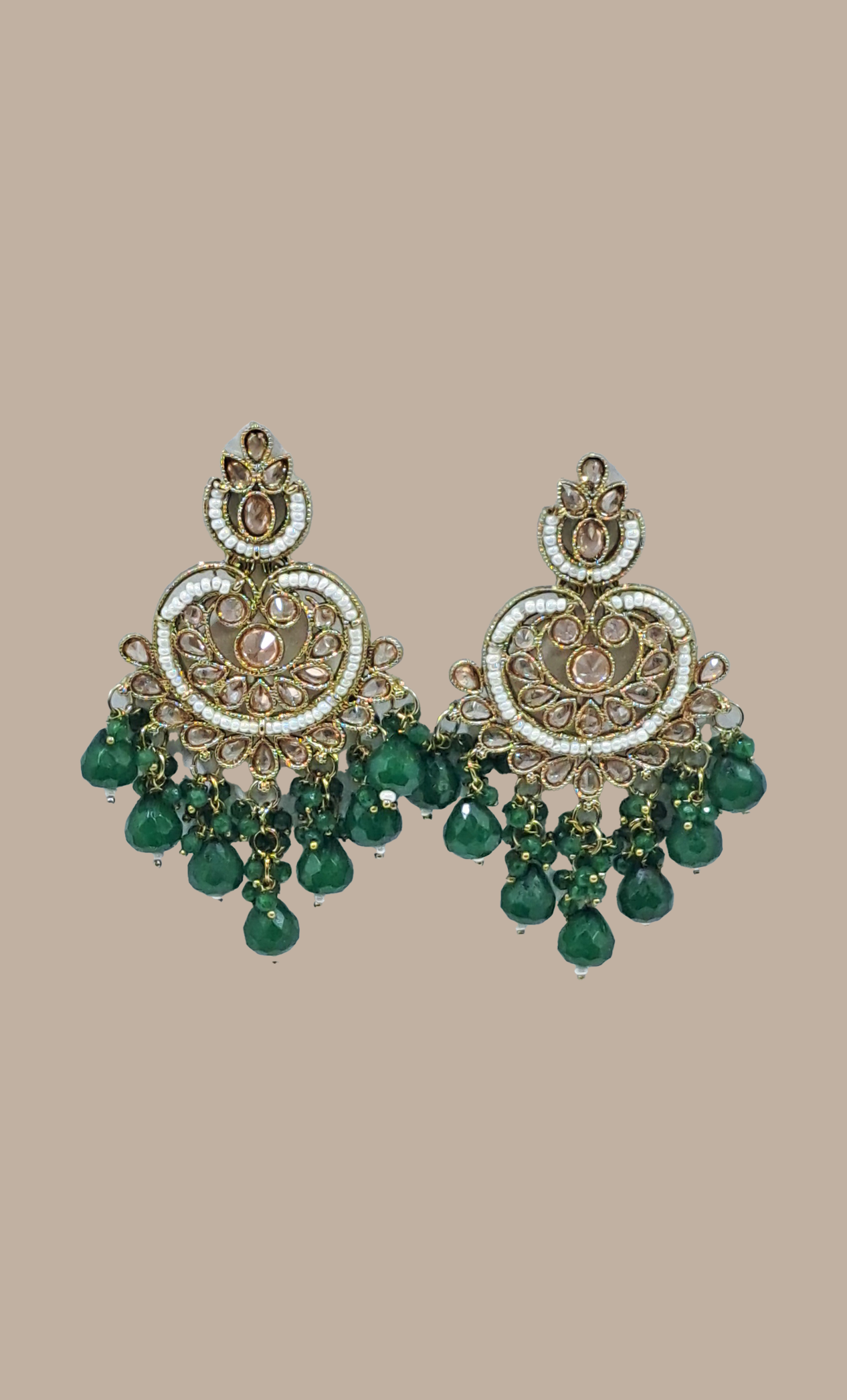 Deep Green Drop Earrings