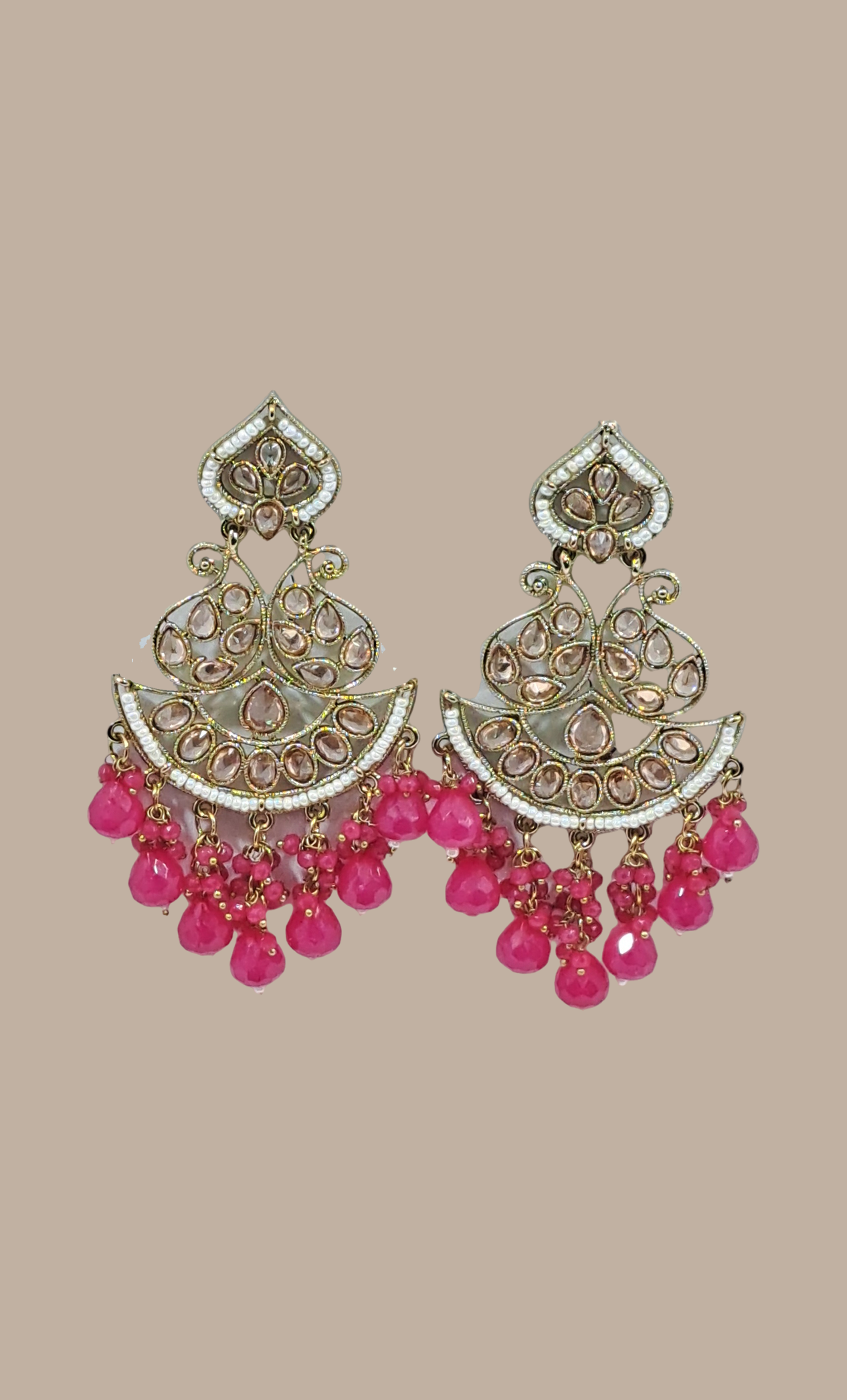 Deep Cerise Drop Earrings