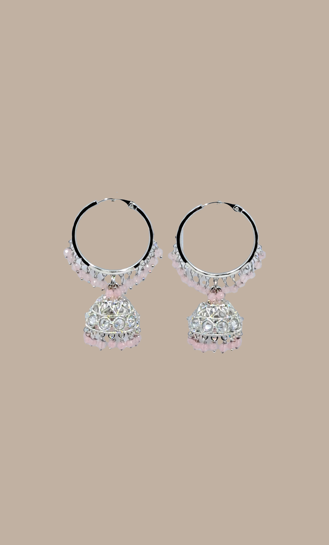 Light Pink Hoop Jumki Earrings