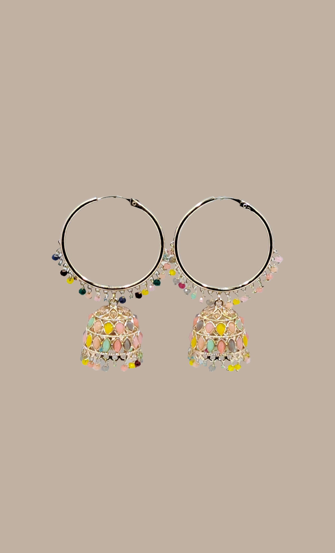 Multi-Colour Big Hoop Jumki Earrings