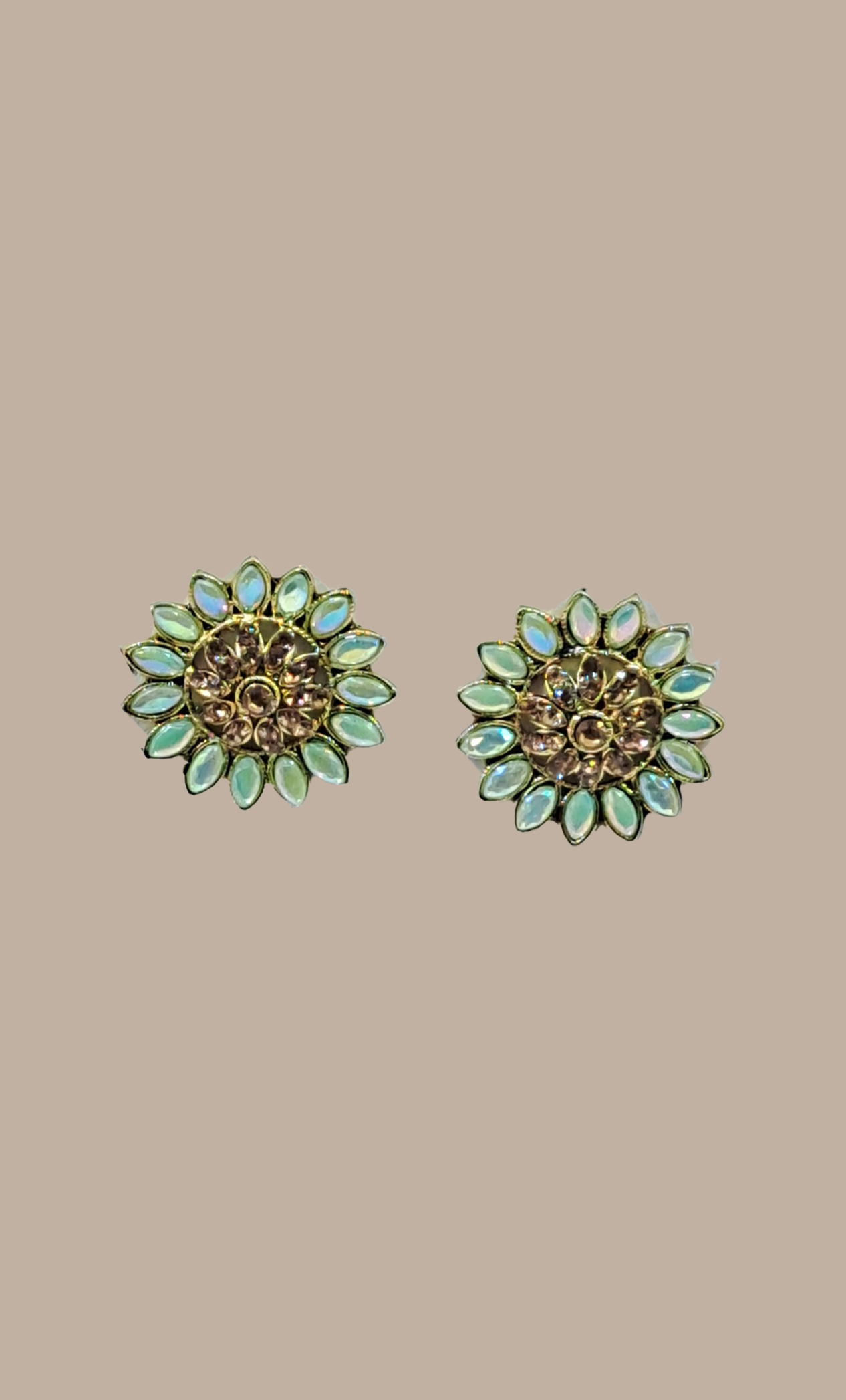 Light Green Stud Earrings