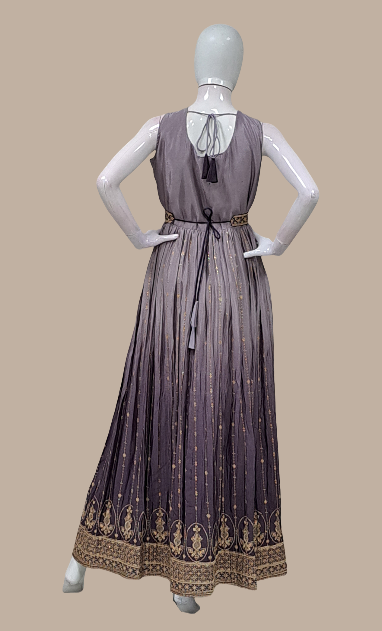 Mauve Embroidered Gown & Dupatta