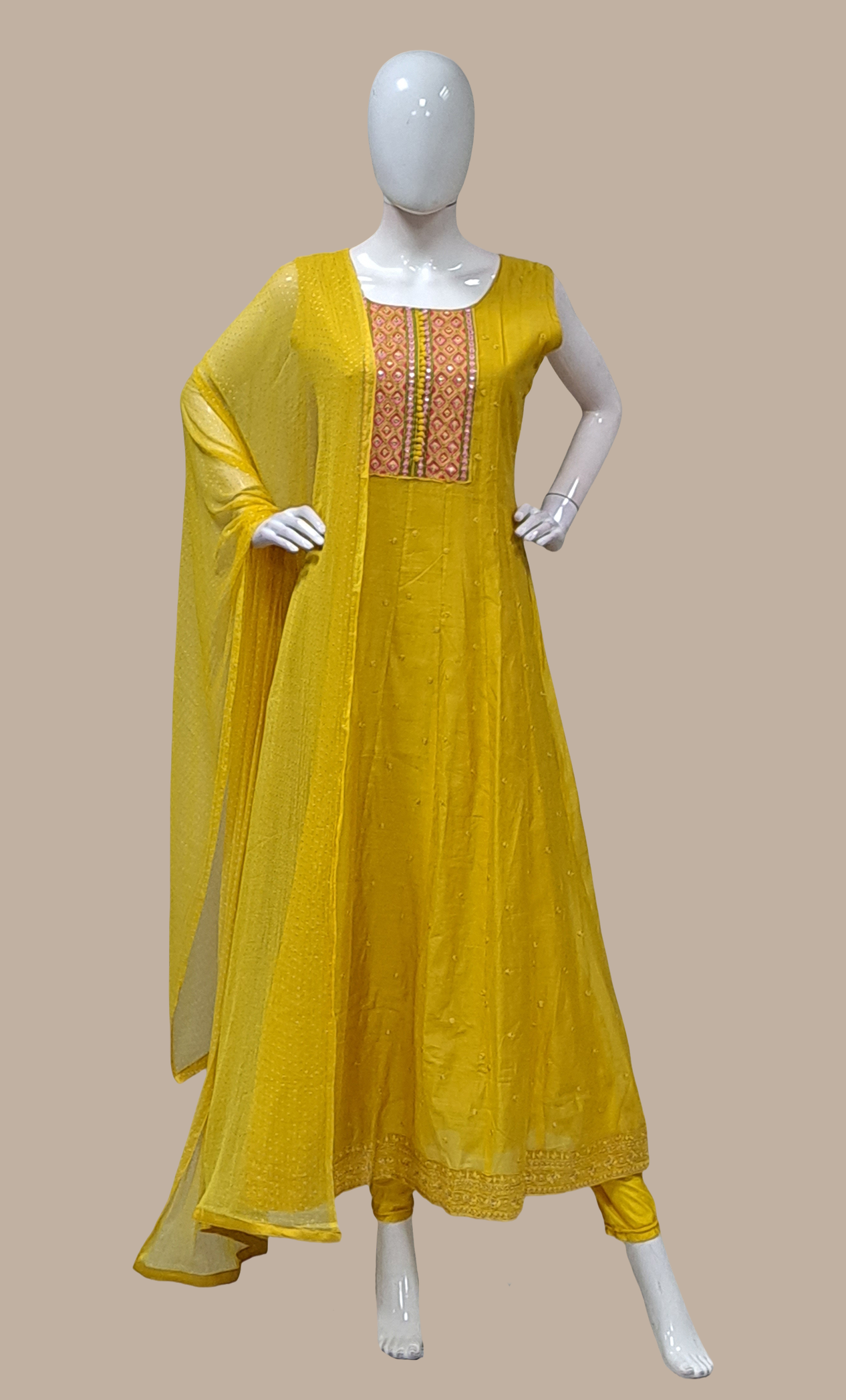 Deep Mustard Embroidered Punjabi