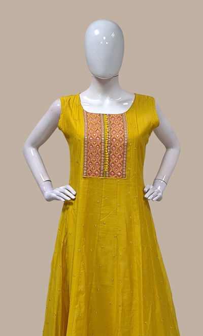 Deep Mustard Embroidered Punjabi