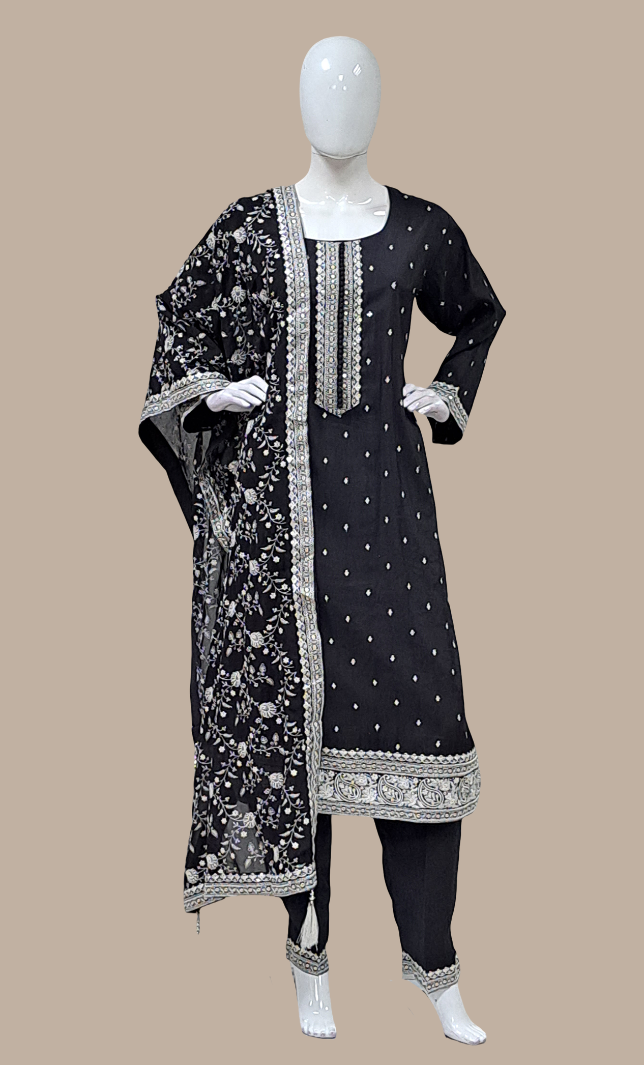 Black Embroidered Punjabi