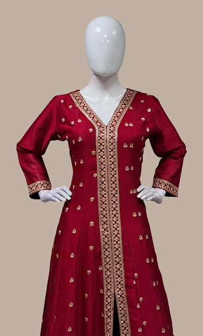 Deep Cerise Embroidered Punjabi