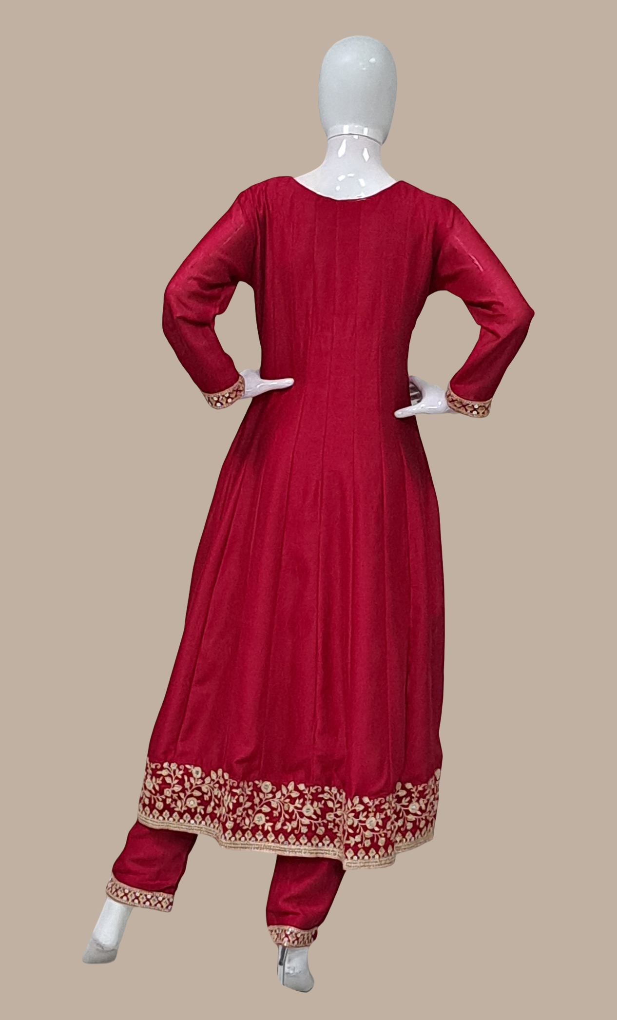 Deep Cerise Embroidered Punjabi