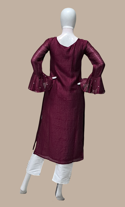 Deep Plum Embroidered Punjabi