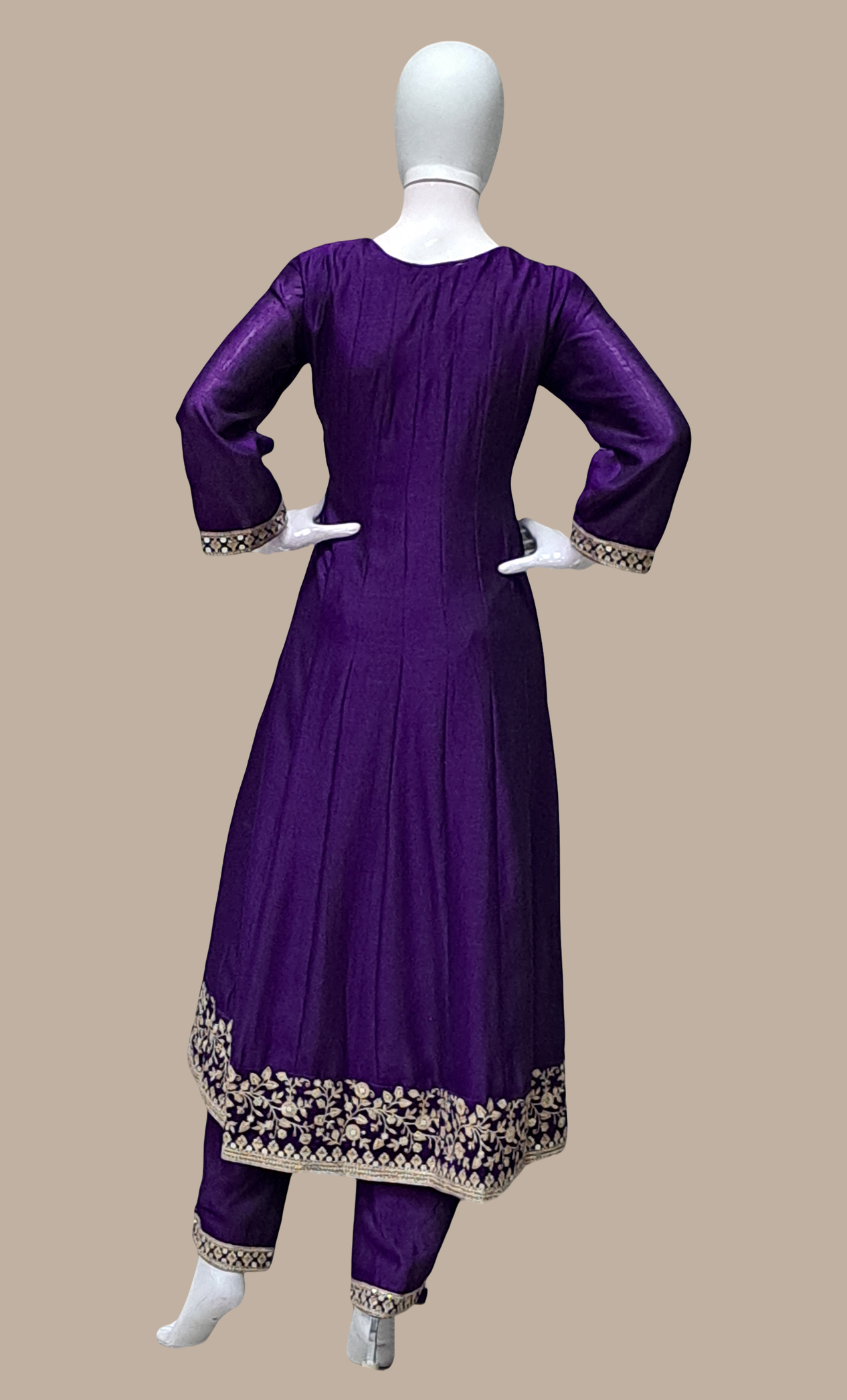 Deep Purple Embroidered Punjabi