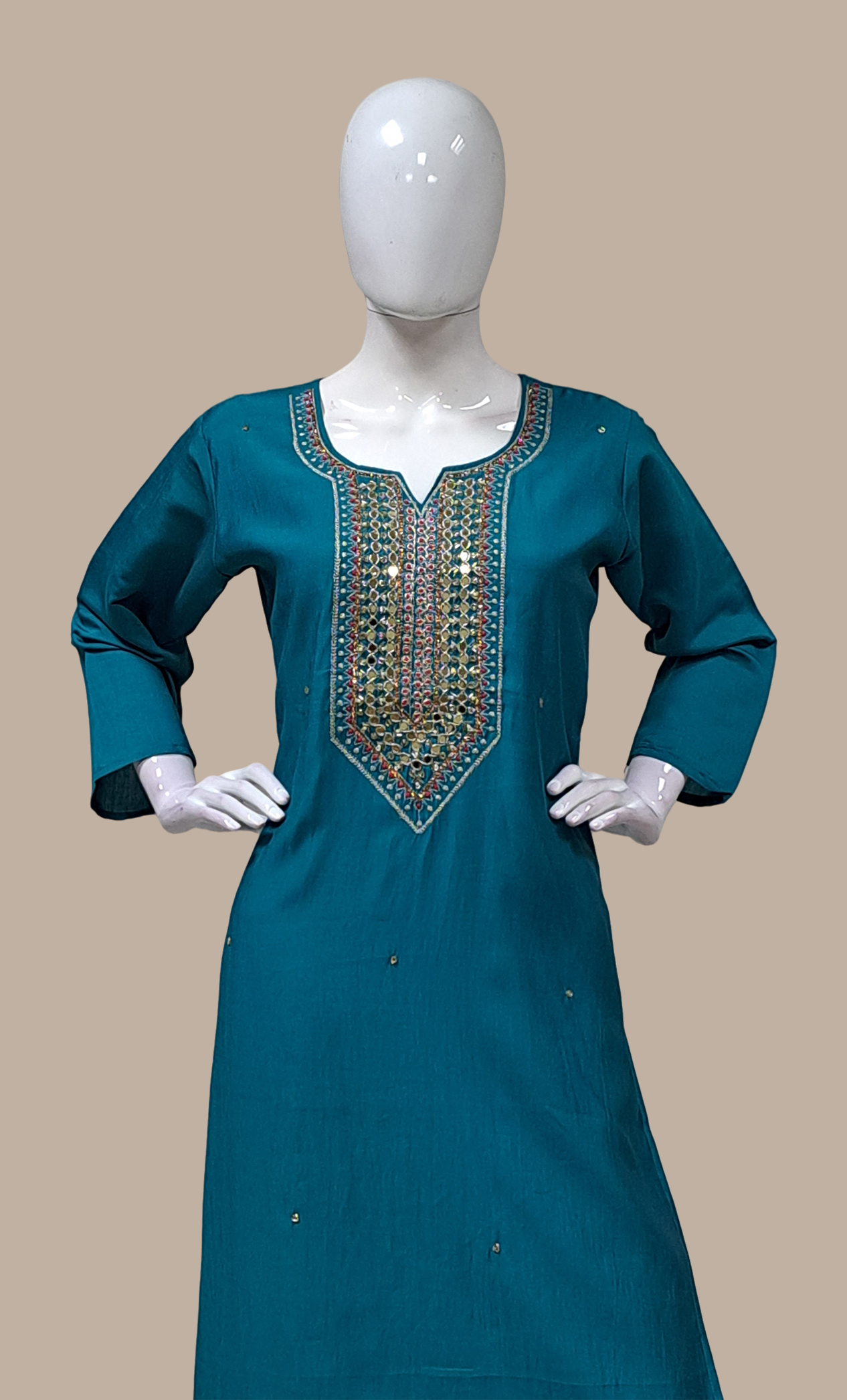 Teal Embroidered Punjabi