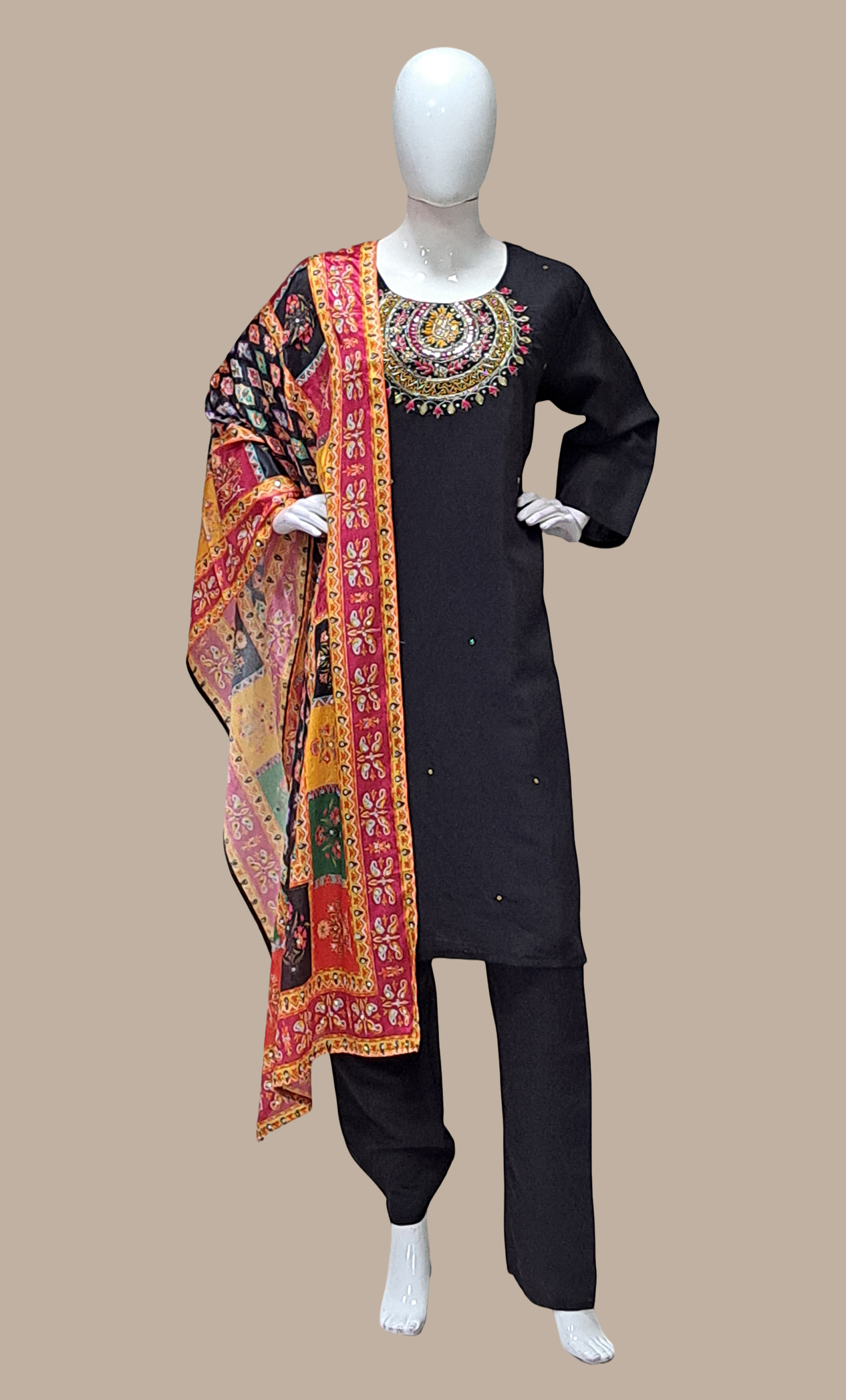 Black Embroidered Punjabi